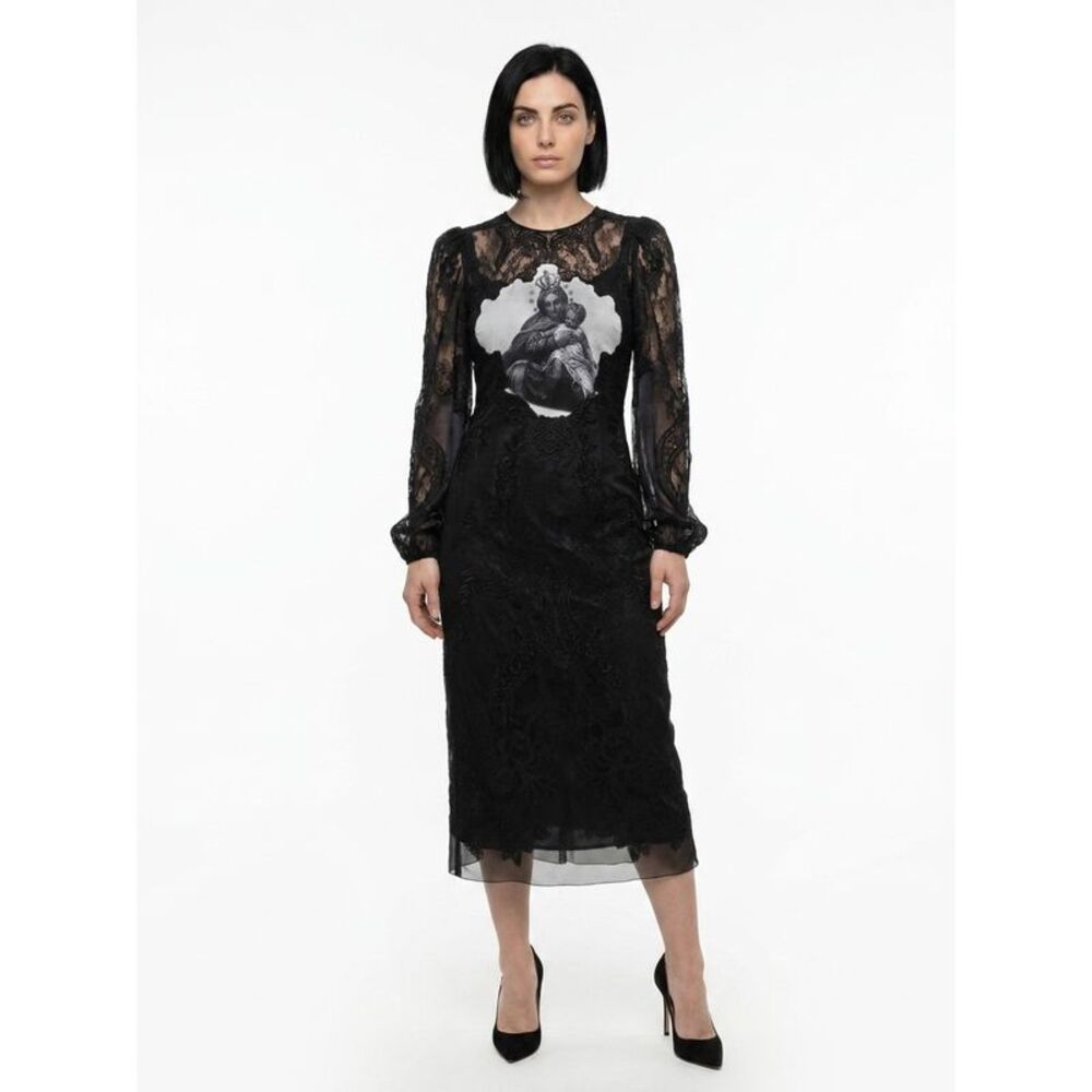 Dolce & Gabbana Black Cotton Cocktail Women's Dress